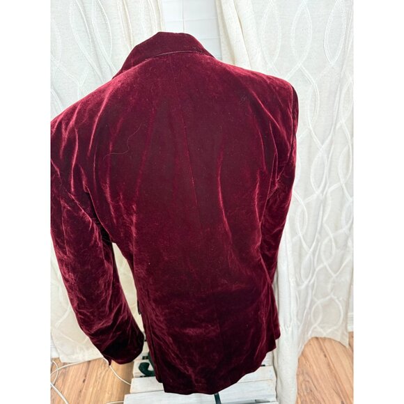 Paisley & Gray Burgundy Velvet Blazer Slim Fit 36R Retro Punk Goth Read - Picture 8 of 15